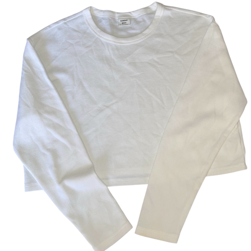 Aritza sunday best White Long Sleeve Crop Top
